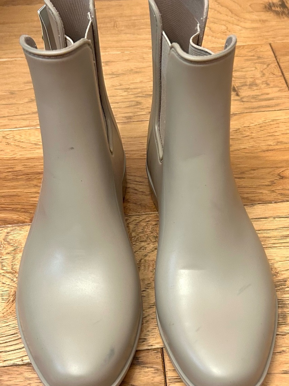 Women's Chelsea Rain Boots - a New Day™ Taupe Size 6 FLAWED